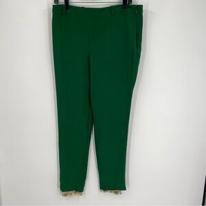 Valentino Women’s Skinny Leg Green Flat Front Trouser Pants size 8